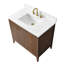 Ensemble de meuble-lavabo autoportant à simple cuve 36 po avec plateau en marbre Lavallon-105245157-105245162