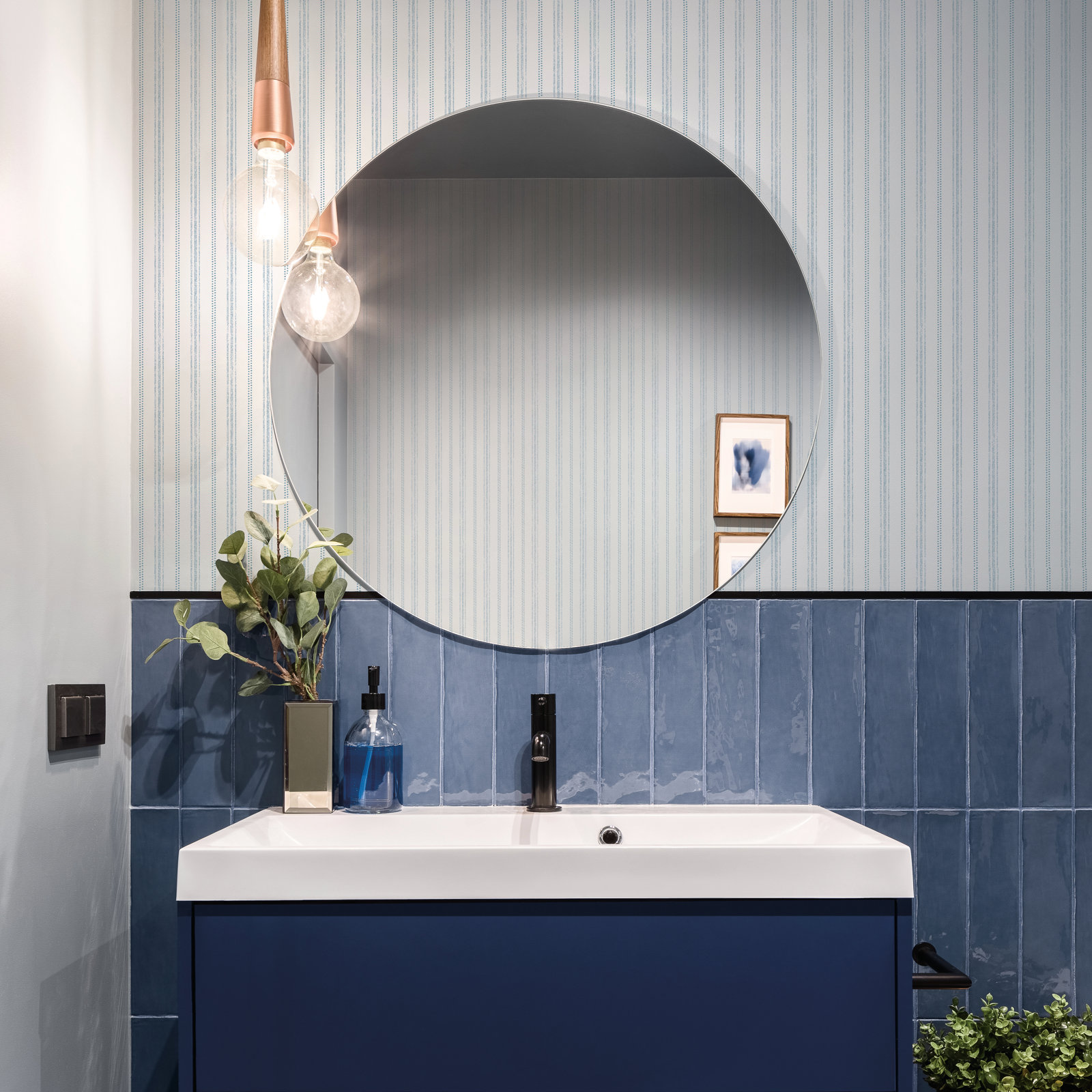 Nautical Stripe Peel And Stick Wallpaper, Blue