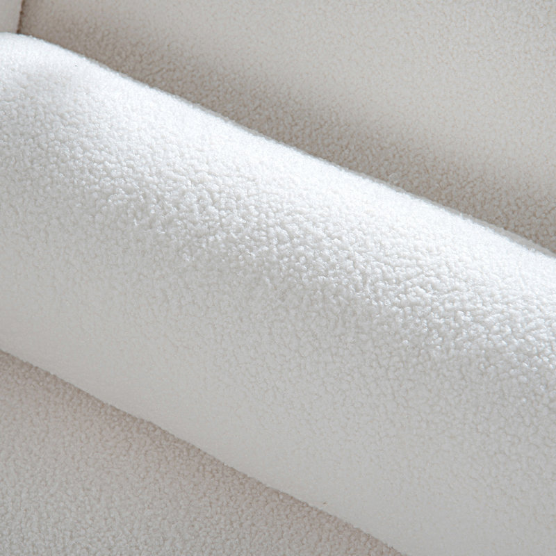 Chaise longue avec accoudoirs à volutes, Blanc, Bois naturel