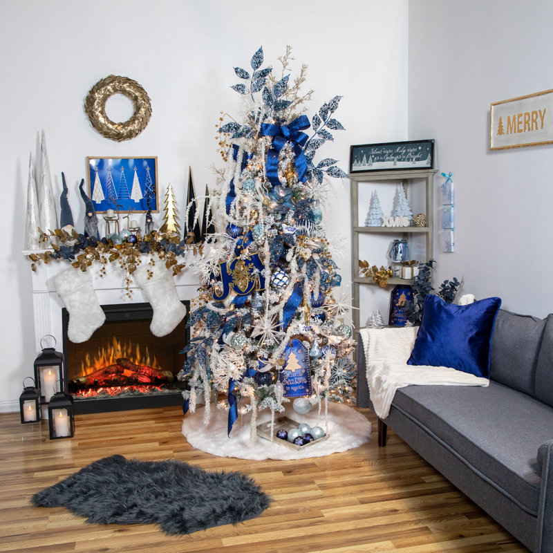 Ornement de Noël 9 po en verre transparent à paillettes et perles