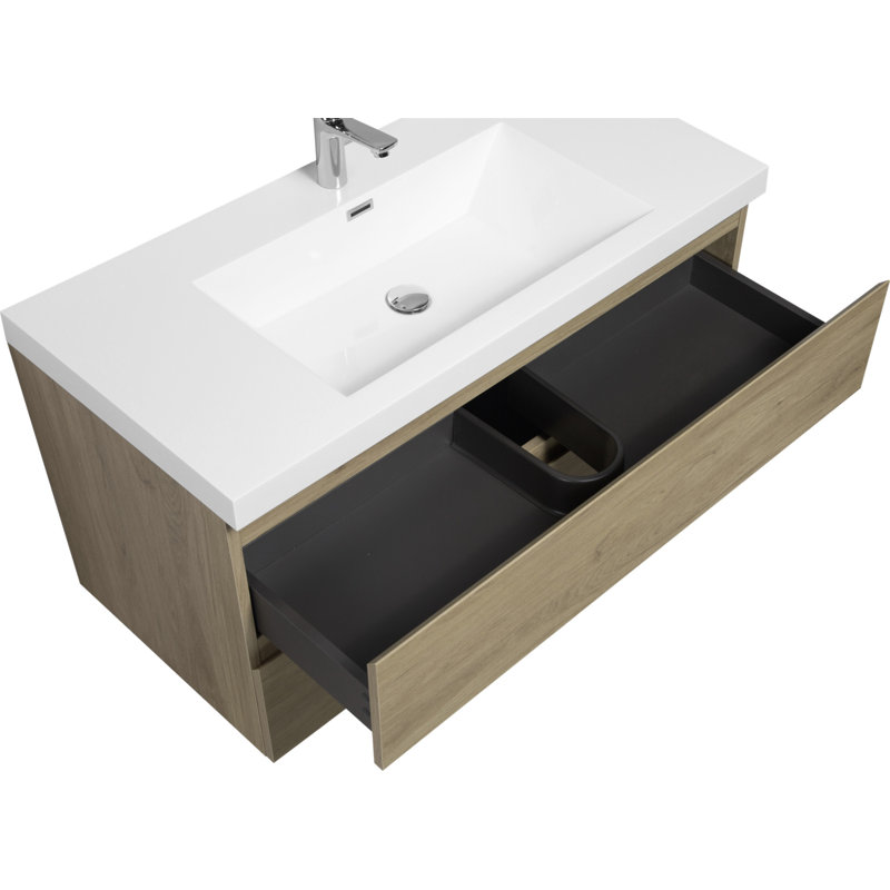 26 Base de meuble-lavabo simple mural 41,93 po seulement, Chêne