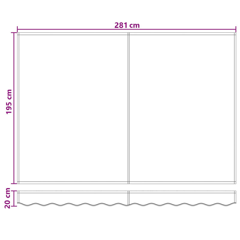 VidaXL Fabric Cover Retractable Patio Awning, 165cm H x 300cm W x 200cm D, Solid Colour, Taupe