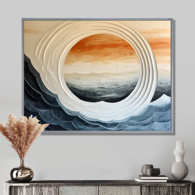 «Circle of Stillness II» - minimalisme japonais, art mural encadré