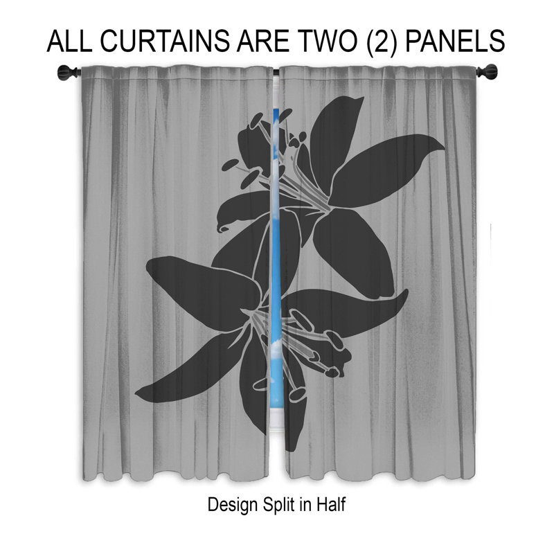 Nature leaves Window Curtains  Abstract Botanical Drapes - 2 Panels, 20" W x 61" L