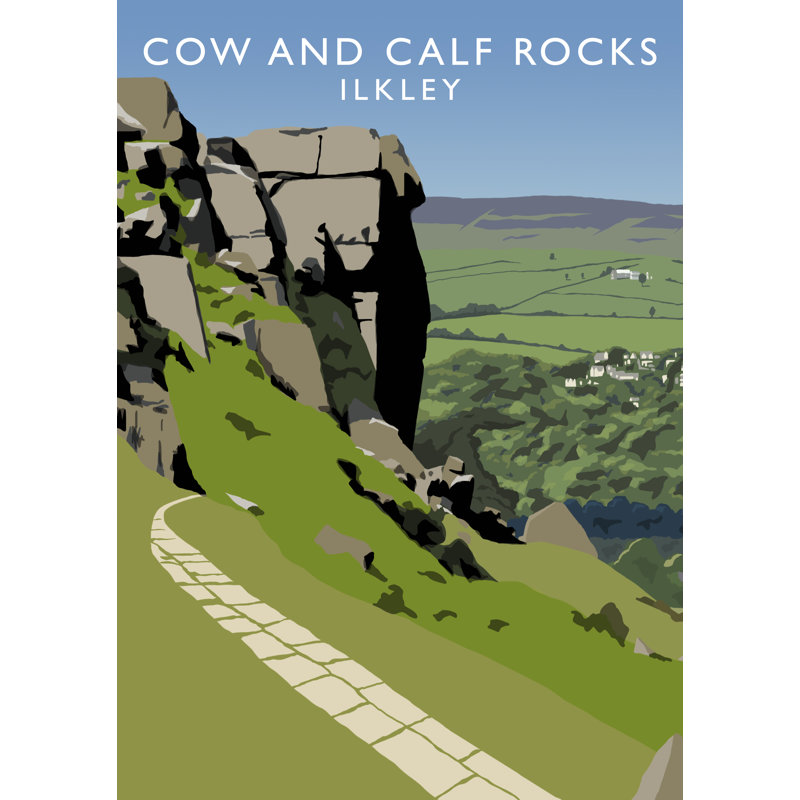 Cow And Calf Rocks by Richard O'Neil - Print, 40 cm H x 30 cm W x 1 cm D, No Frame