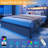 Queen Bed Frame with Storage Drawers , Metal Bed Frame with 2-Tier Storage Headboard & Built-in Charging Station & LED, Noise-Free, No Box Spring Needed, Easy Assembly, Grey-197321435-197321412