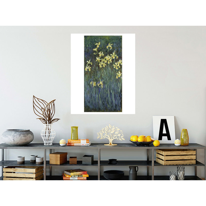 «Yellow Irises» par Claude Monet - Estampe numérique, H 40 po x l 32 po