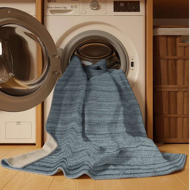 Machine Washable Solid Gray Area Rug, Rectangle 2' x 3'