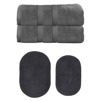 Ensemble de serviettes de bain 100% coton doux 2 pièces Brunk Collection (ensemble de 4)
