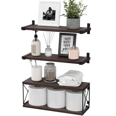 3 Piece Pine Floating Shelf