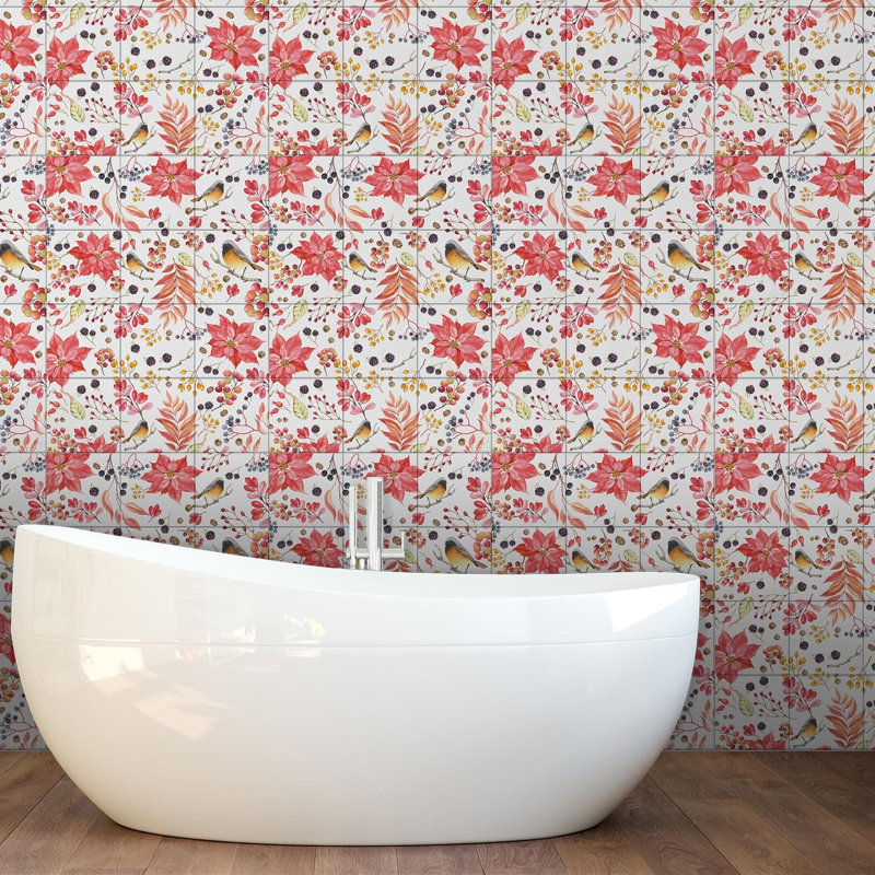 38.1cm W x 38.1cm L PVC Peel and Stick Mosaic Tile