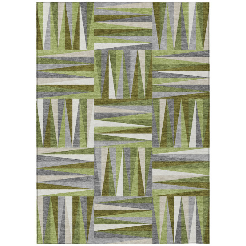 Tapis intérieur / extérieur lavable géométrique 10 pi x 14 pi HomeRoots