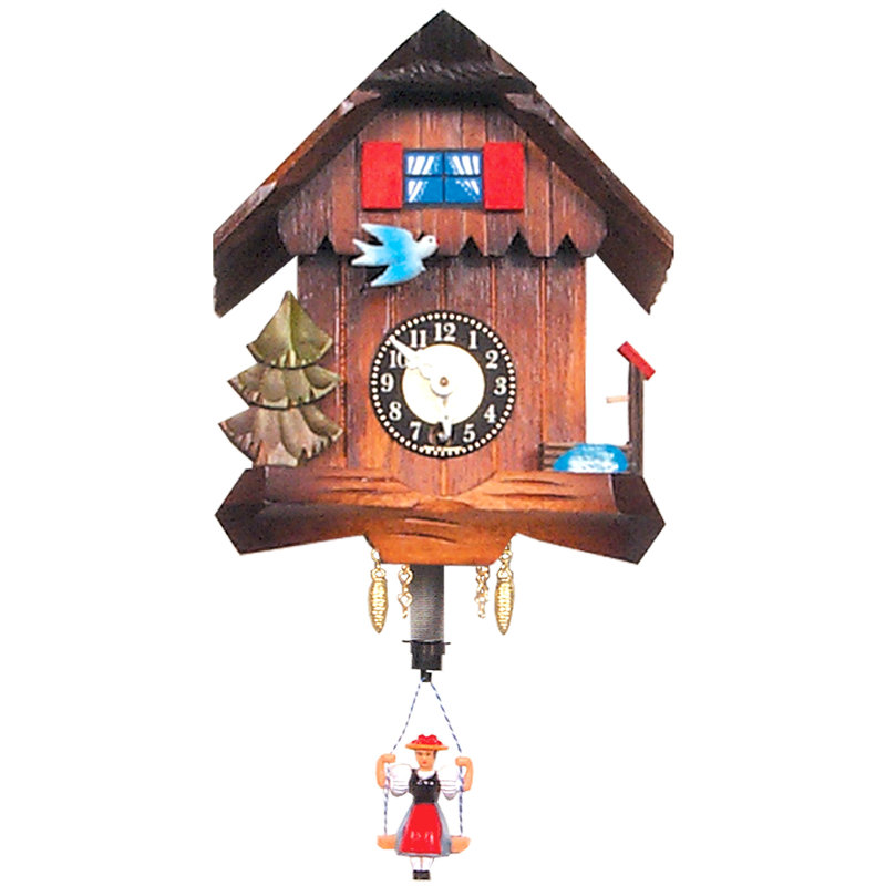 Horloge murale chalet sculptée