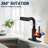 Single Handle Pull Out Kitchen Faucet With Unique 90° Swivel Sprayer Head In Three Function Modes-105707069