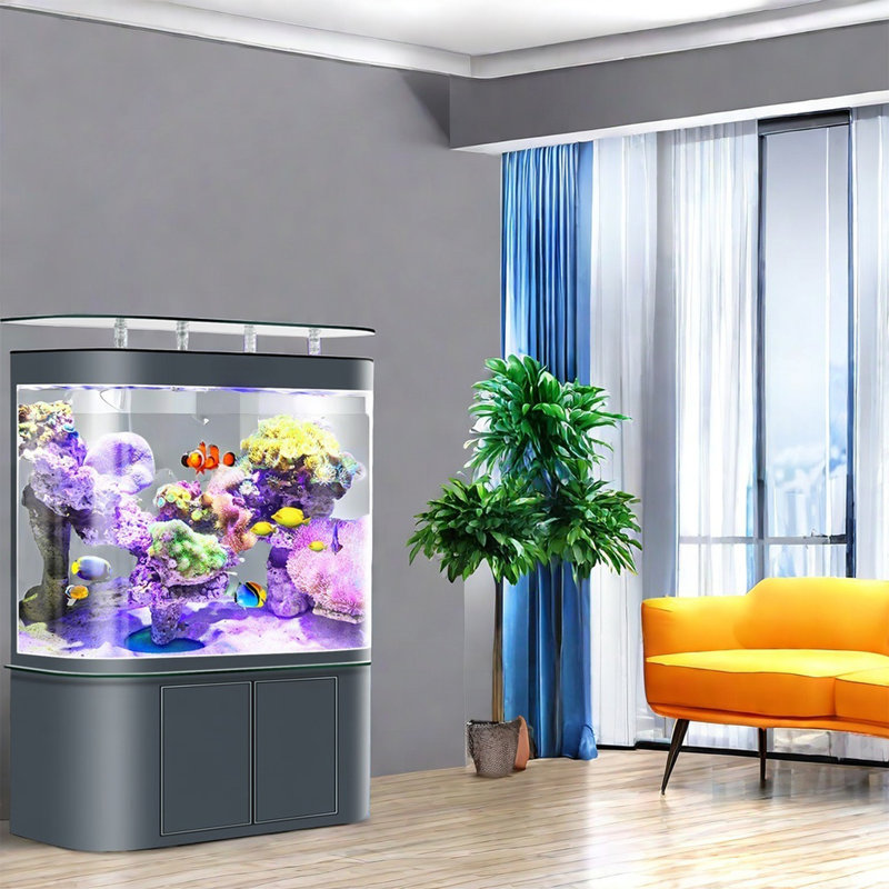 Aquarium Minimalist, Gris, H 66,1 po x l 47,2 po x P 19,6 po