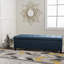 Banc de rangement avec repose-pieds, banc d'entrée, banc de bout de lit, repose-pieds pour chambre à coucher, bleu marine, 300 lb