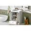 Meuble-lavabo 24 po avec lavabo en céramique, poignées argentées, portes à fermeture douce-283193033