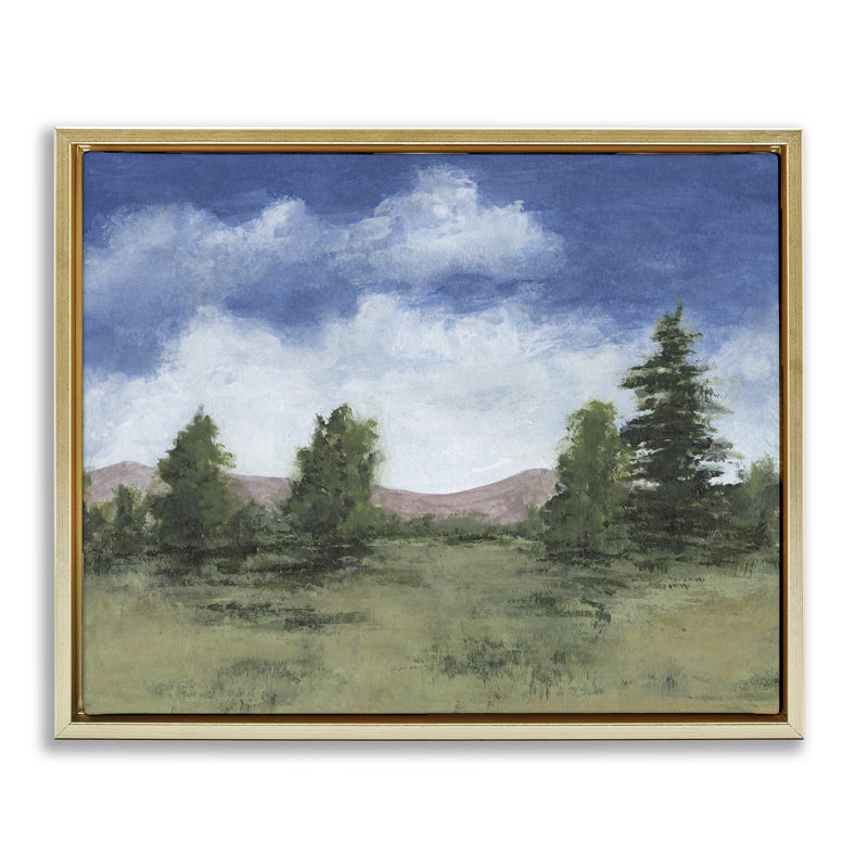 Art mural sur toile flottant, "Ruraux des arbres et nuages vifs", design par Michael Willett, H 25 po x l 31 po