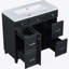 Ensemble de meuble-lavabo de salle de bain 36 "avec comptoir de lavabo, lavabo simple noir, armoire à shaker avec porte à fermeture douce et 3 tiroirs-1417098515