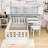Twin Wood Platform Bed with Bookshelf, Chair, Desk and Drawer-1162048182