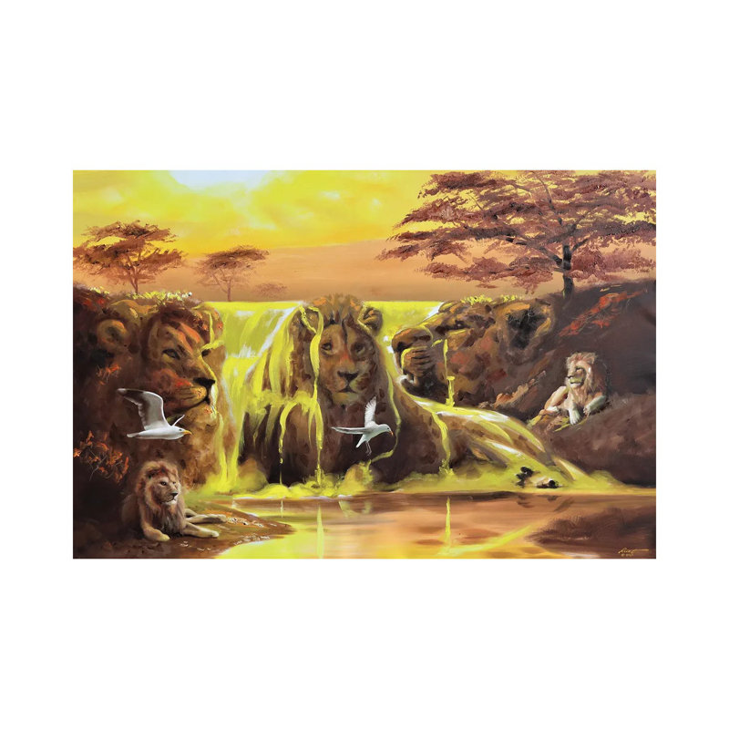 Lion Around by D. "Rusty" Rust - Gallery-Wrapped Canvas Giclée on Canvas, 20.32 cm H x 30.48 cm W, Canvas