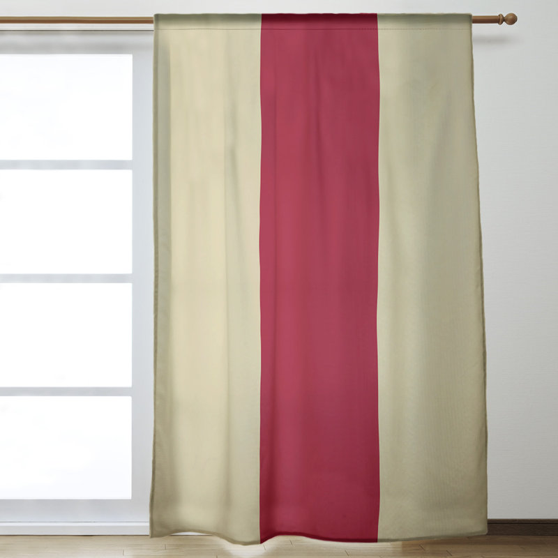 New York Big Sateen Room Darkening Curtain Single Panel, 53" W x 87" L, Sonoran Sand/Sedona Red/Sonoran Sand
