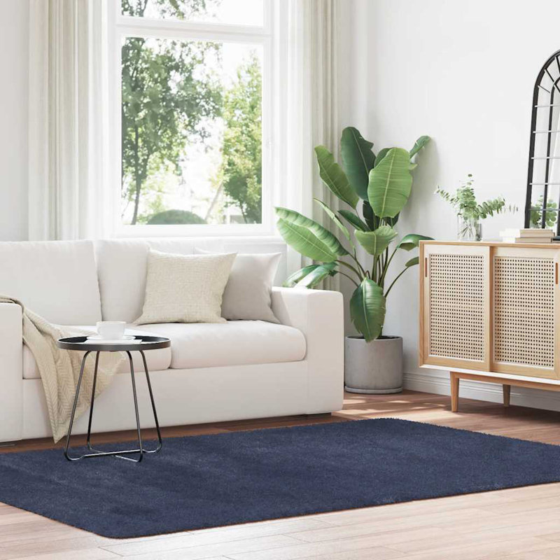 Shaggy Rug High Pile NAVARRA Navy Polyester, Rectangle 230 x 160cm
