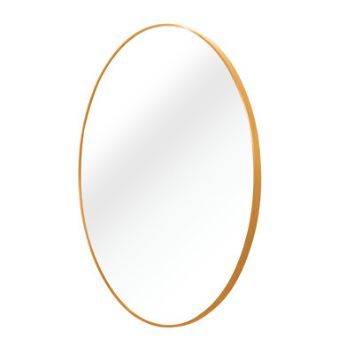 Miroir mural rond de 36 po de diamètre pour salle de bain - Cadre rouille, incassable, cadre en verre trempé à suspension facile, conception incassable