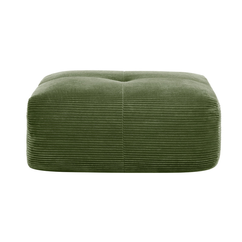 Repose-pieds en velours côtelé olive avec repose-pieds sans assemblage, Velours côtelé vert