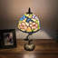 Lampe de table Tiffany avec fleurs de colibri en verre coloré rose et bleu, ampoule DEL incluse: l 8 po x P 8 po x H 16 po