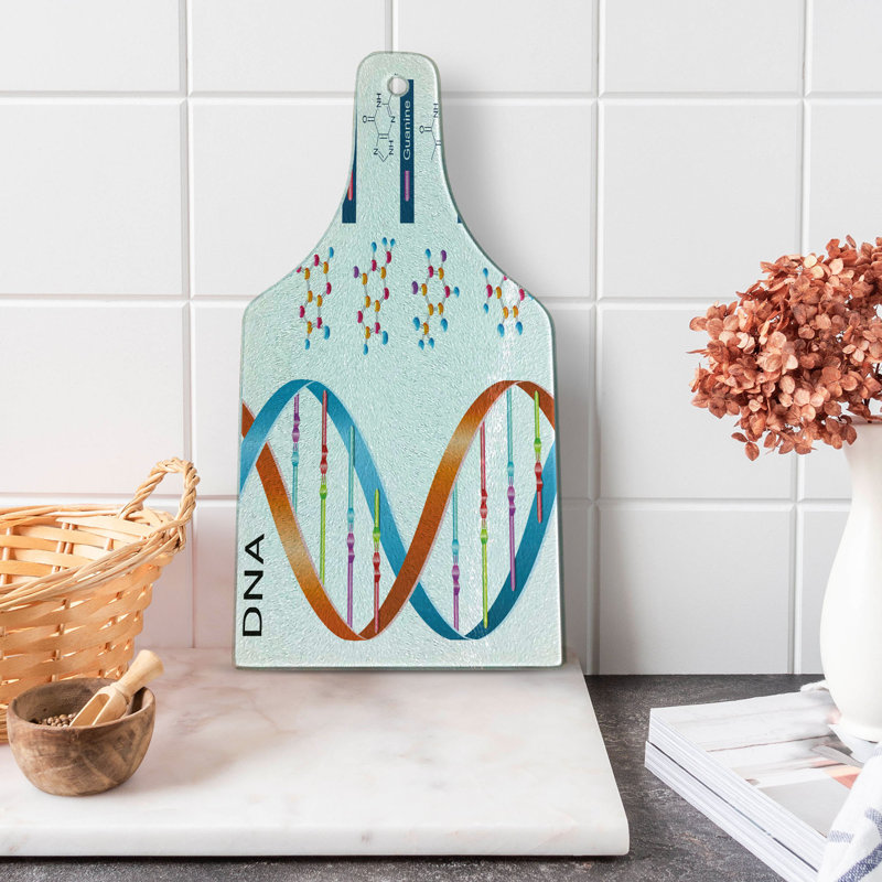 Ambesonne Science Tempered Glass Cutting Board Biochemistry Fun Multicolor