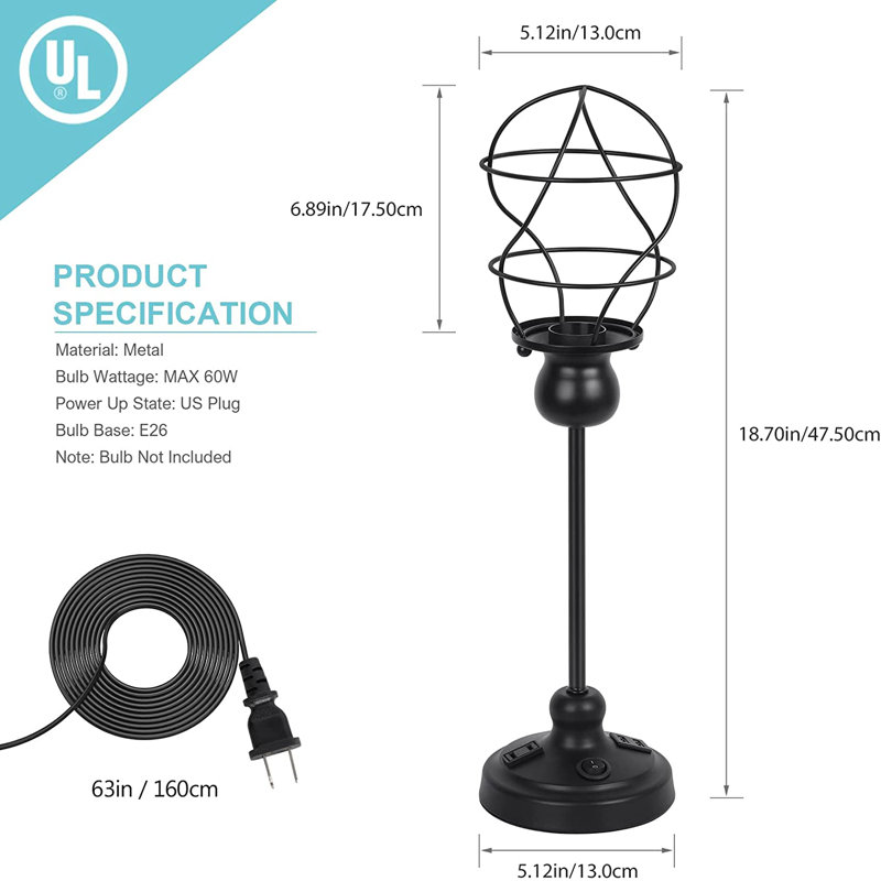 Antwione Metal USB Table Lamp