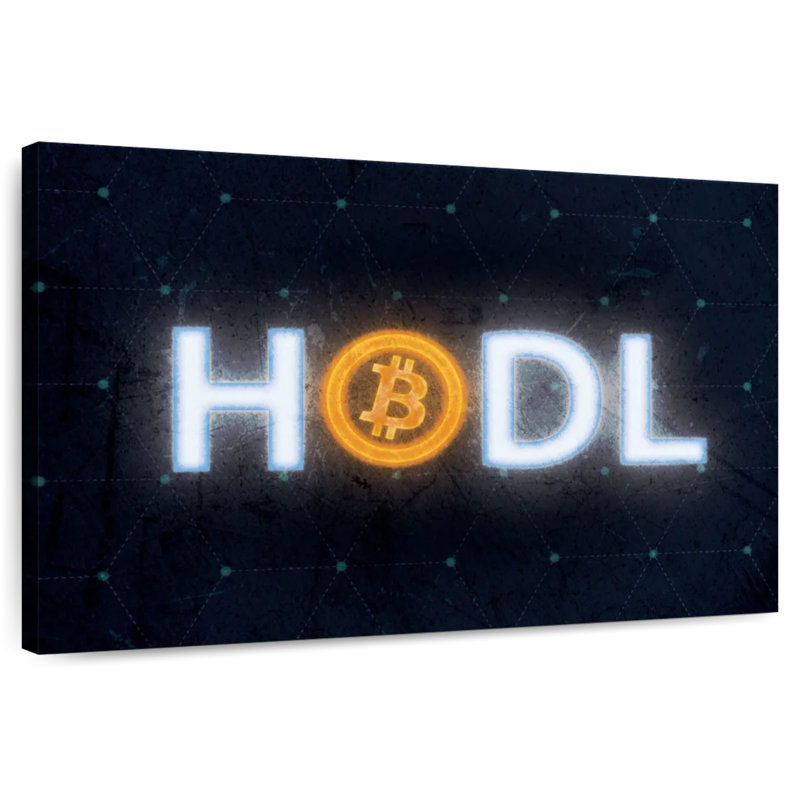 Kerner Glowing Bitcoin Hodl, 24" H x 36" W