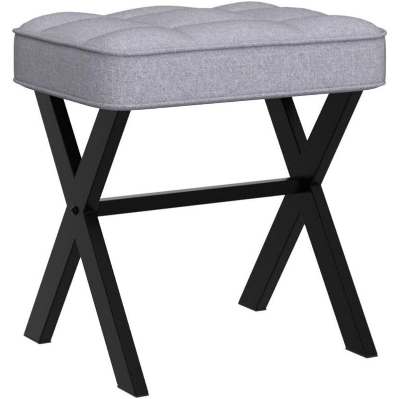 Xianna Metal Accent Stool, Dark Gray