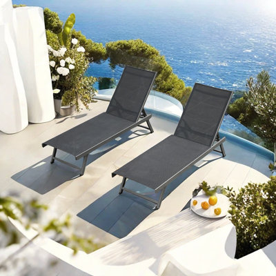 Chaise longue d'extérieur en alliage d'aluminium Njomza