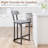 Bar Stools Set of 2 in Gray - Counter Height Stools with Curved Back, Upholstered Seat and Metal Frame for Kitchen or Dining Area