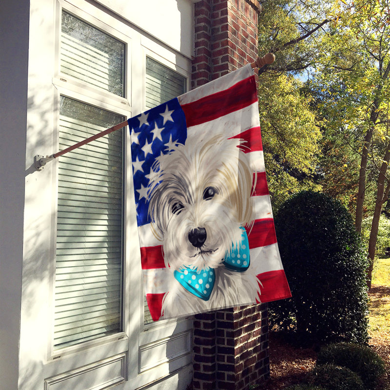 Polyester à 2 côtés 28 x 40 po drapeau maison, Lucas terrier