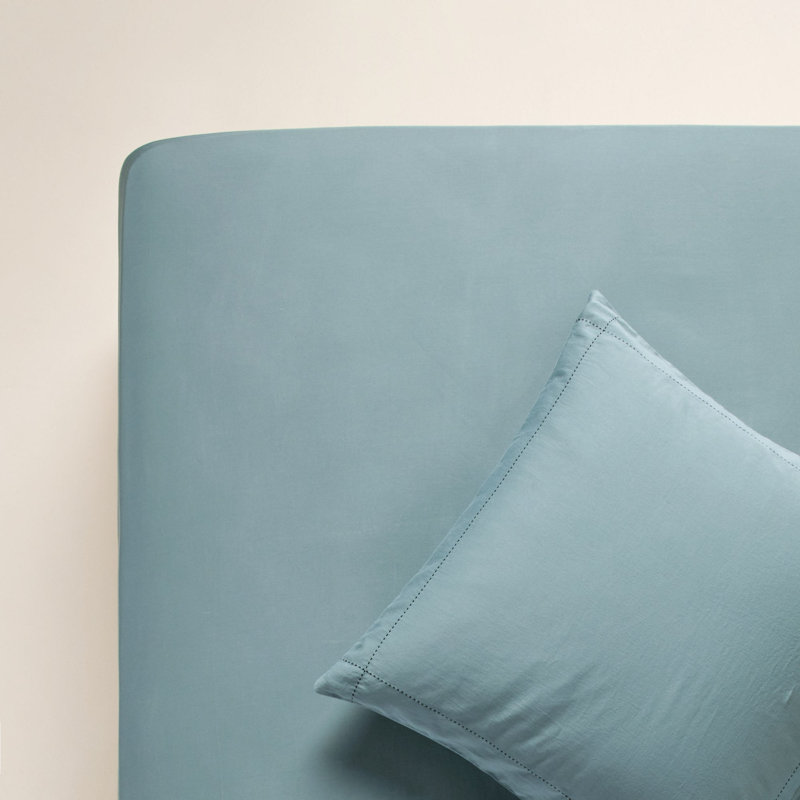 100% Cotton Fitted Sheet, European Kingsize (160 x 200 cm), Green