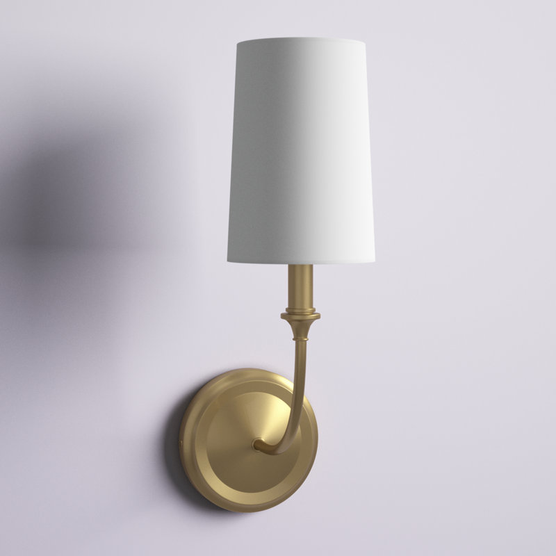 Moriz Steel Armed Sconce, Vibrant Brass