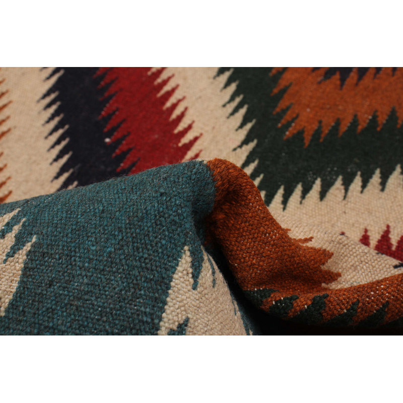 Tapis bleu sarcelle unique de 4 pi 9 po x 6 pi 7 po