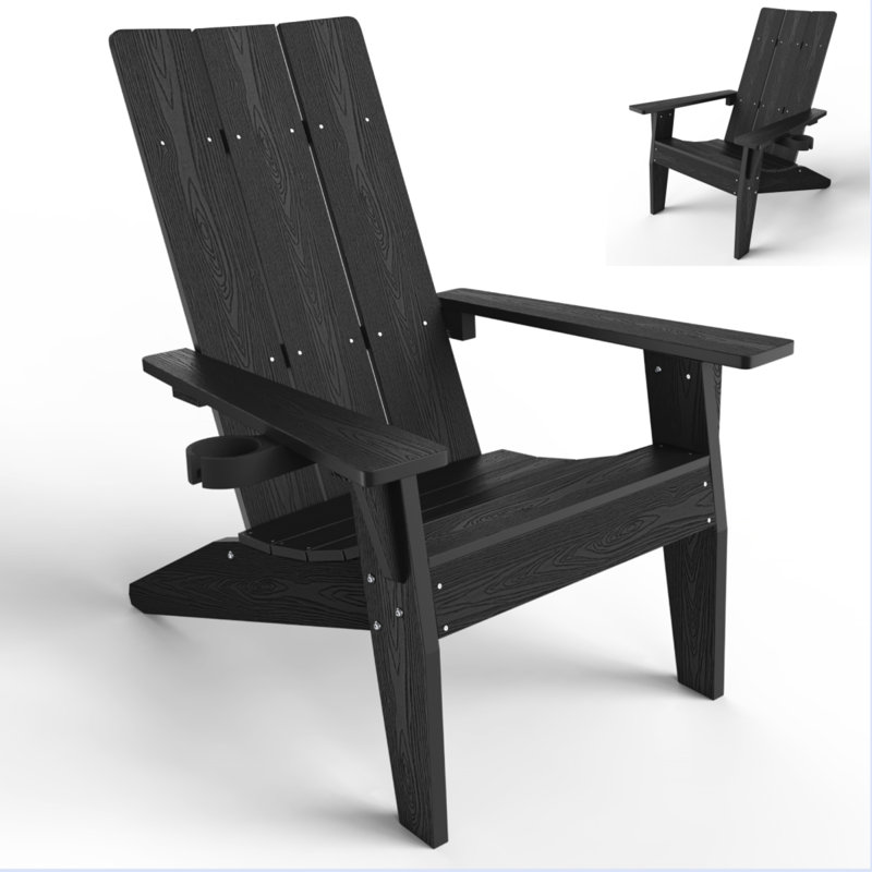 Outdoor Adirondack Chair, Black