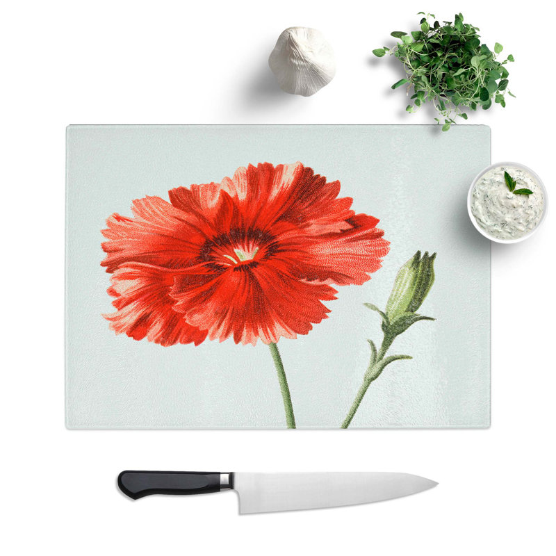 Glass Pink Flower by Frederick Edward Hulme Chopping Board, 39 cm W x 28.5 cm L