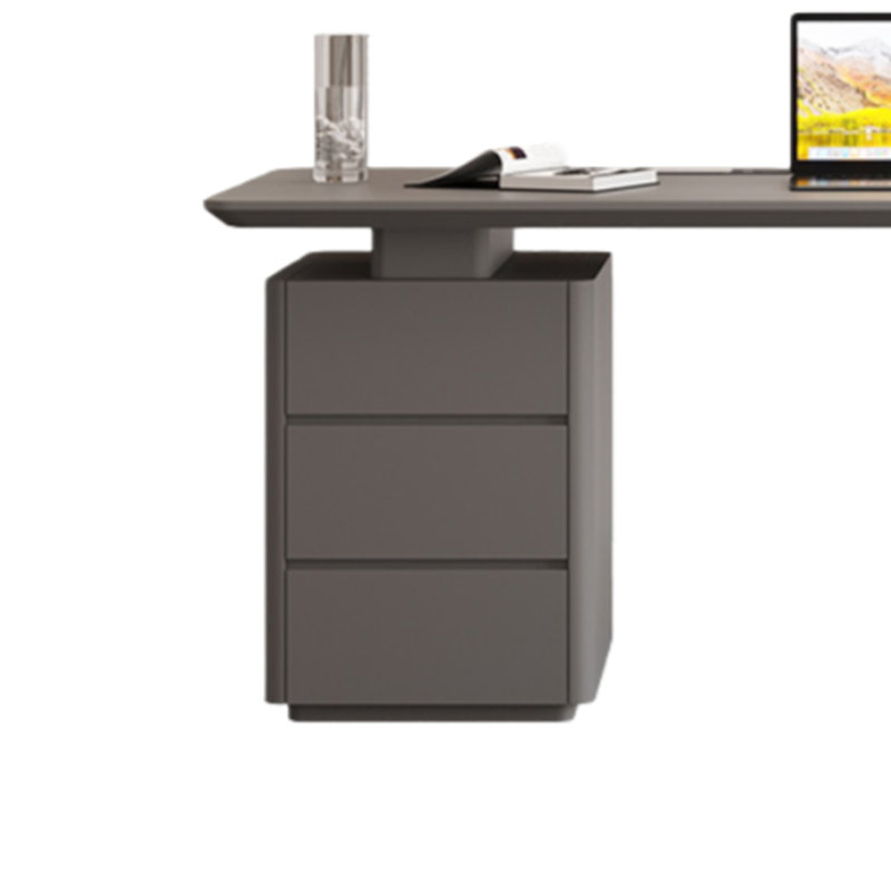 Bureau simple pour bureau avec tiroirs de rangement, H 29,53 po x l 70,87 po x P 27,56 po, Gris