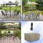 Housse pour ensemble de table et chaises d'extérieur carrée avec trou pour parasol-338565204-338565205