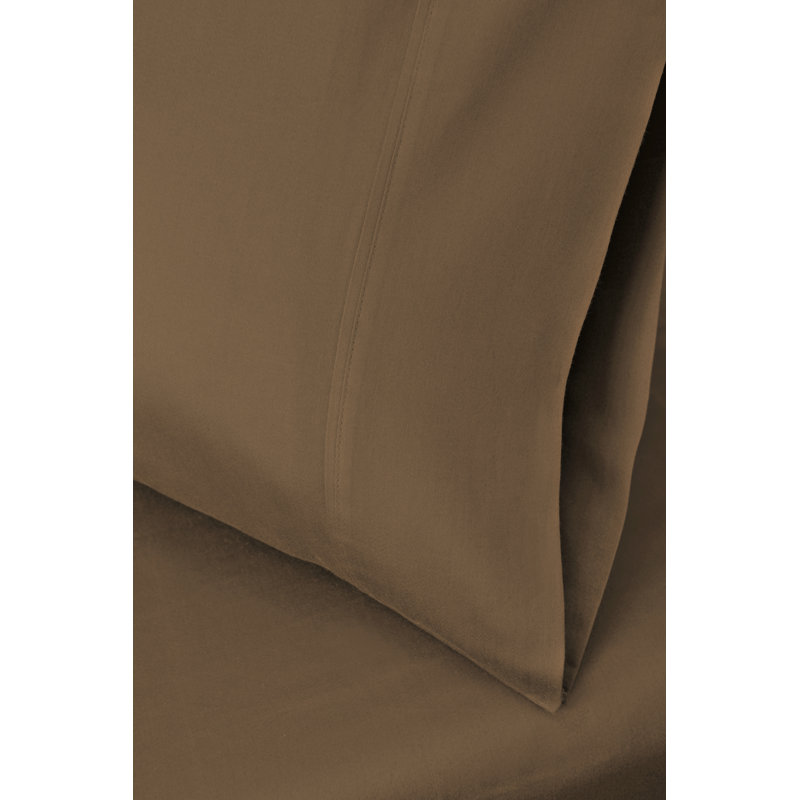 Certified Egyptian Cotton Pillowcase Set - 300 Thread Count Solid Color, King, Taupe