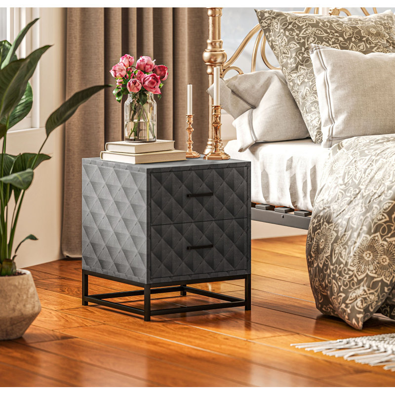 40cm W Bedside Table, Grey