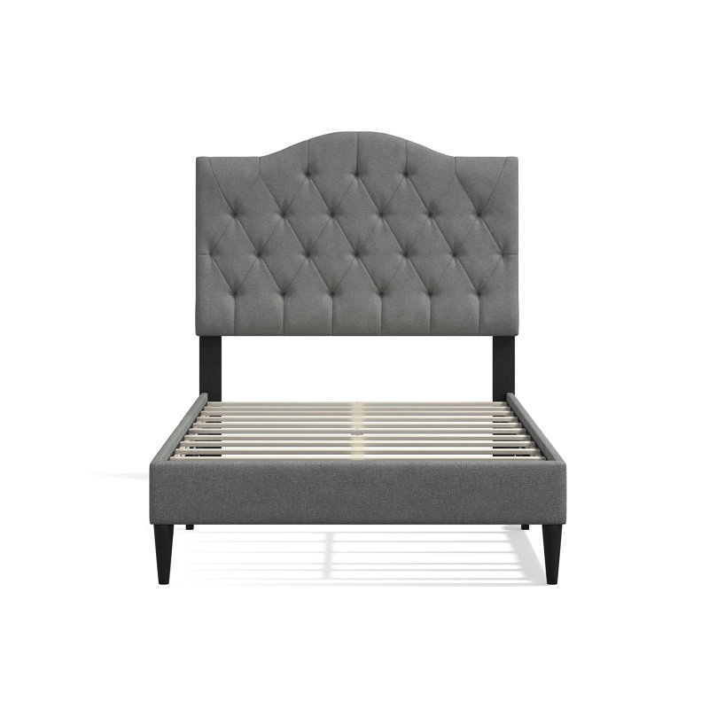 Saltford Upholstered Platform Bed, Stone, Twin