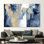 Peinture moderne abstraite bleu marine et or - décoration murale contemporaine tendance