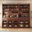 Buffet en noyer massif et bois manufacturé-1974823063