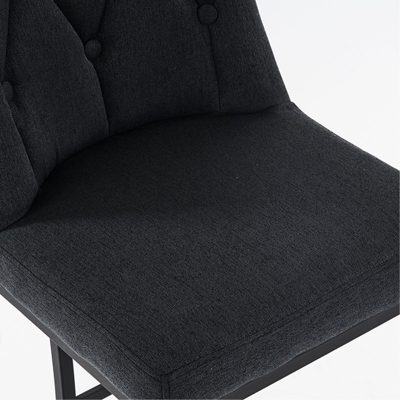 2 chaises de bar modernes, boutons, fabrication en métal, siège rembourré confortable - gris pour la cuisine, le bar, la salle à manger de 2 tabourets, dossier à boutons, dans l'espace gris